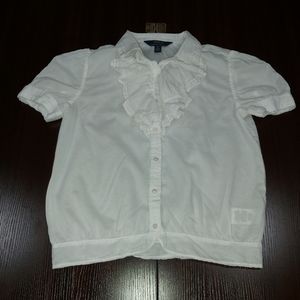 POLO Girls Ruffle Button Down Shirt WithOut The  Tank Size 10